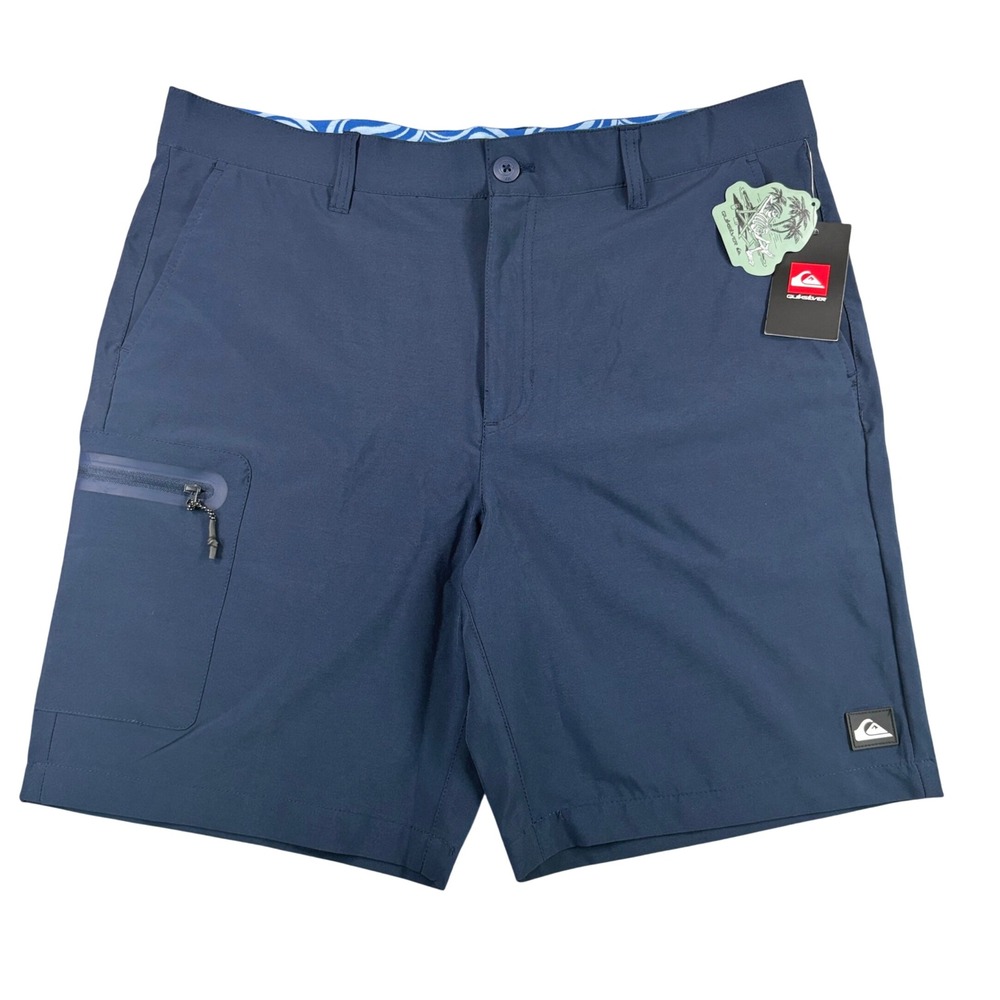 Quiksilver Amphibian Hybrid Shorts Mens 36 Navy Blue Stretch Boardshorts Surf